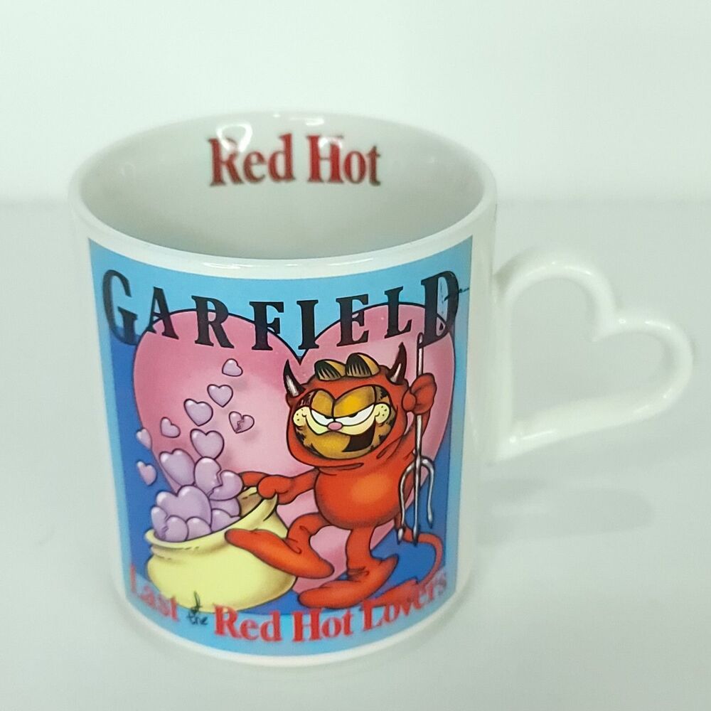 GARFIELD Cat 1978 ENESCO Ceramic Coffee Tea Cup Mug Last Of The Red Hot Lovers